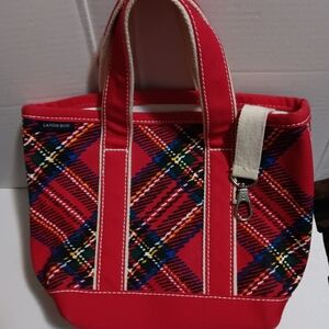 GUC Lands End mini red plaid tote (rare find).